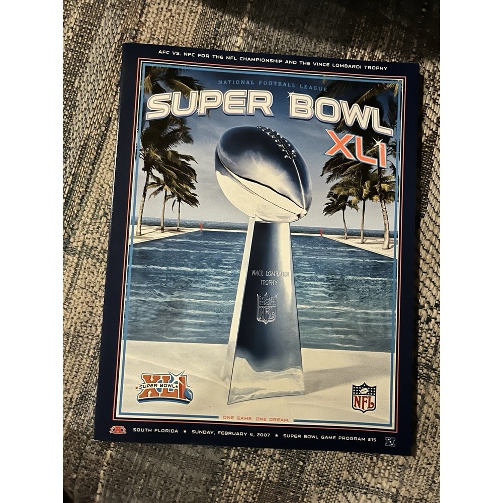 Super Bowl XLI Program Book Chicago Bears Indianapolis Colts 2007 AFC vs NFC NFL